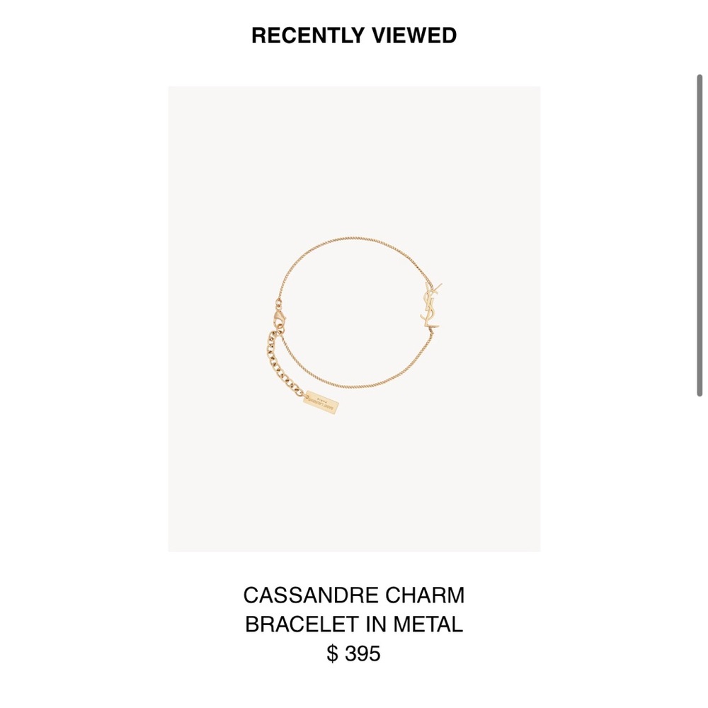 Saint Laurent inspired dainty chain bracelet. New